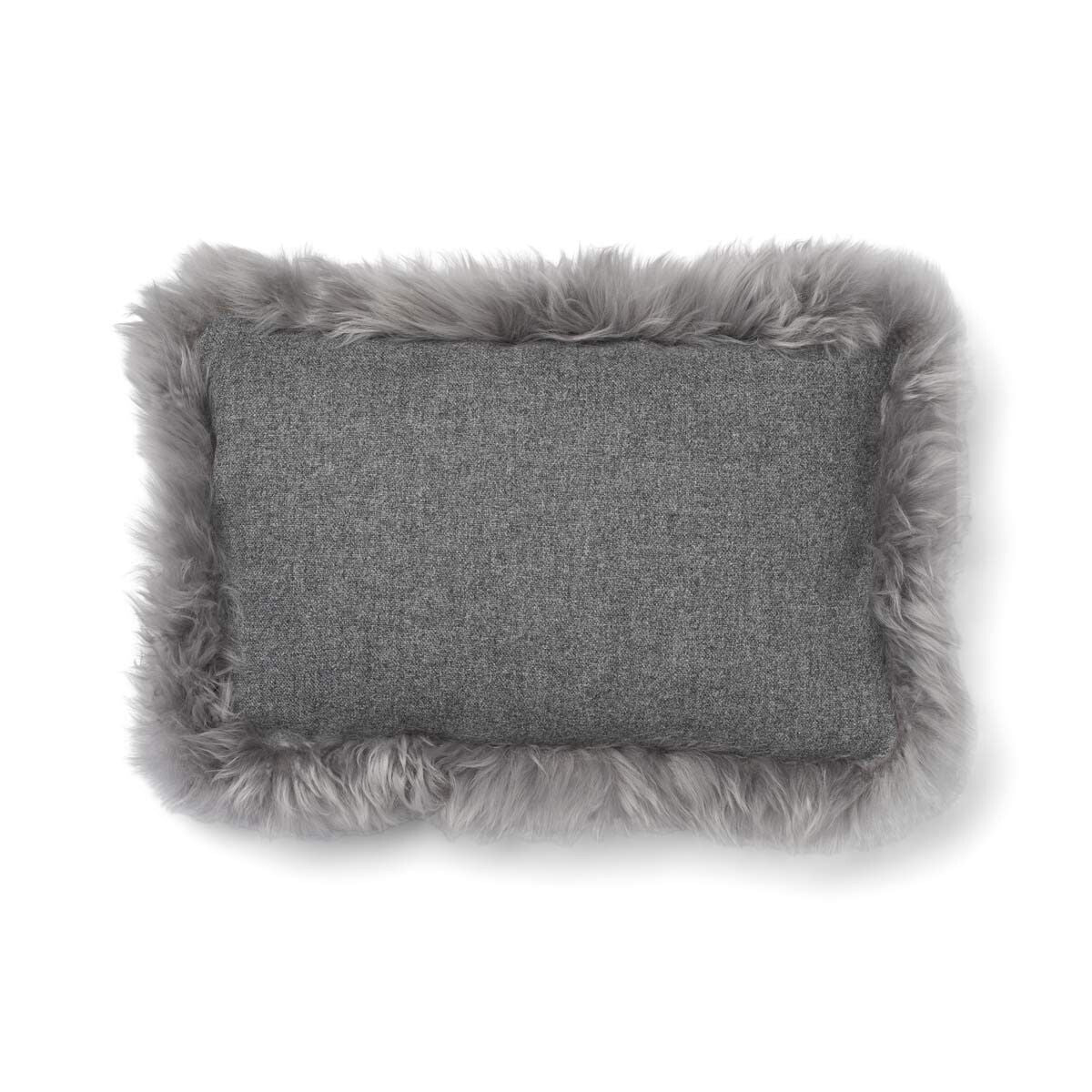Wool Cushion | LW trim | 20x20 in | 13x20 in Stone/Light Grey