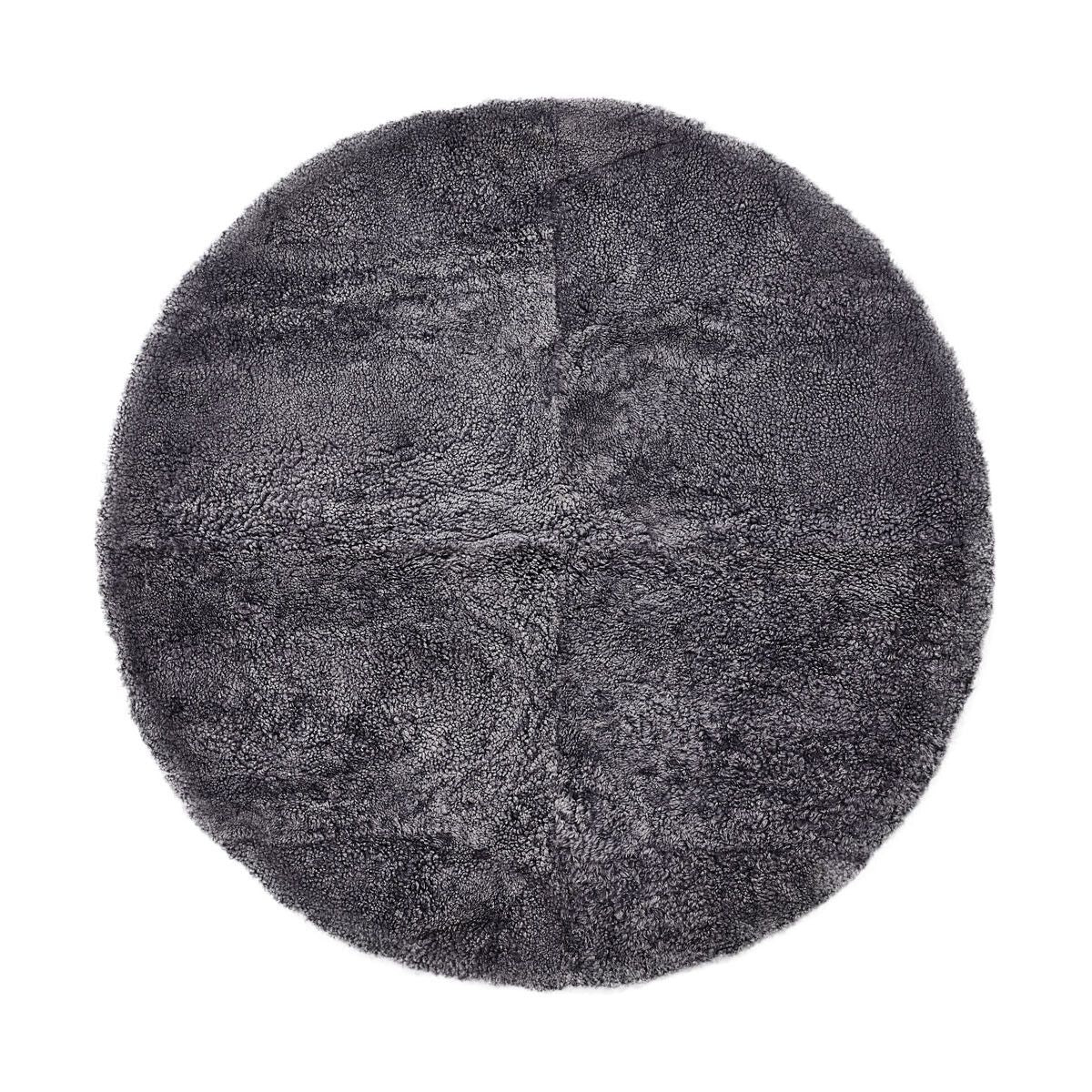 Short Wool Curly Sheepskin Design Rug | D71 in Anthracite