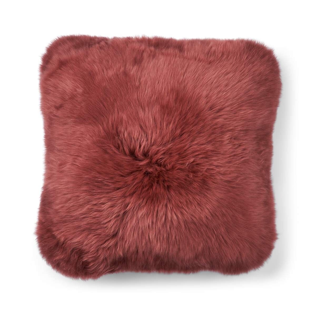 Long-Wool Double Sided Sheepskin Cushion | 22x22 in | 16x16 in Spiced Apple