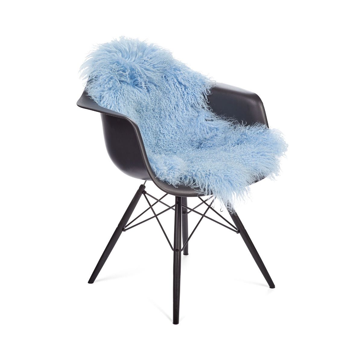Curly Sheepskin | Mongolian | 33x20 in Summer Sky