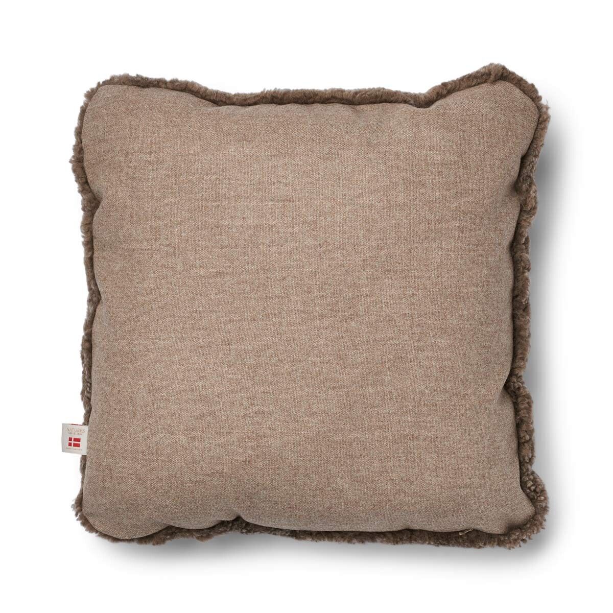 Short-Wool Sheepskin Cushion | 20x20 in | 13x20 in Beige/Taupe