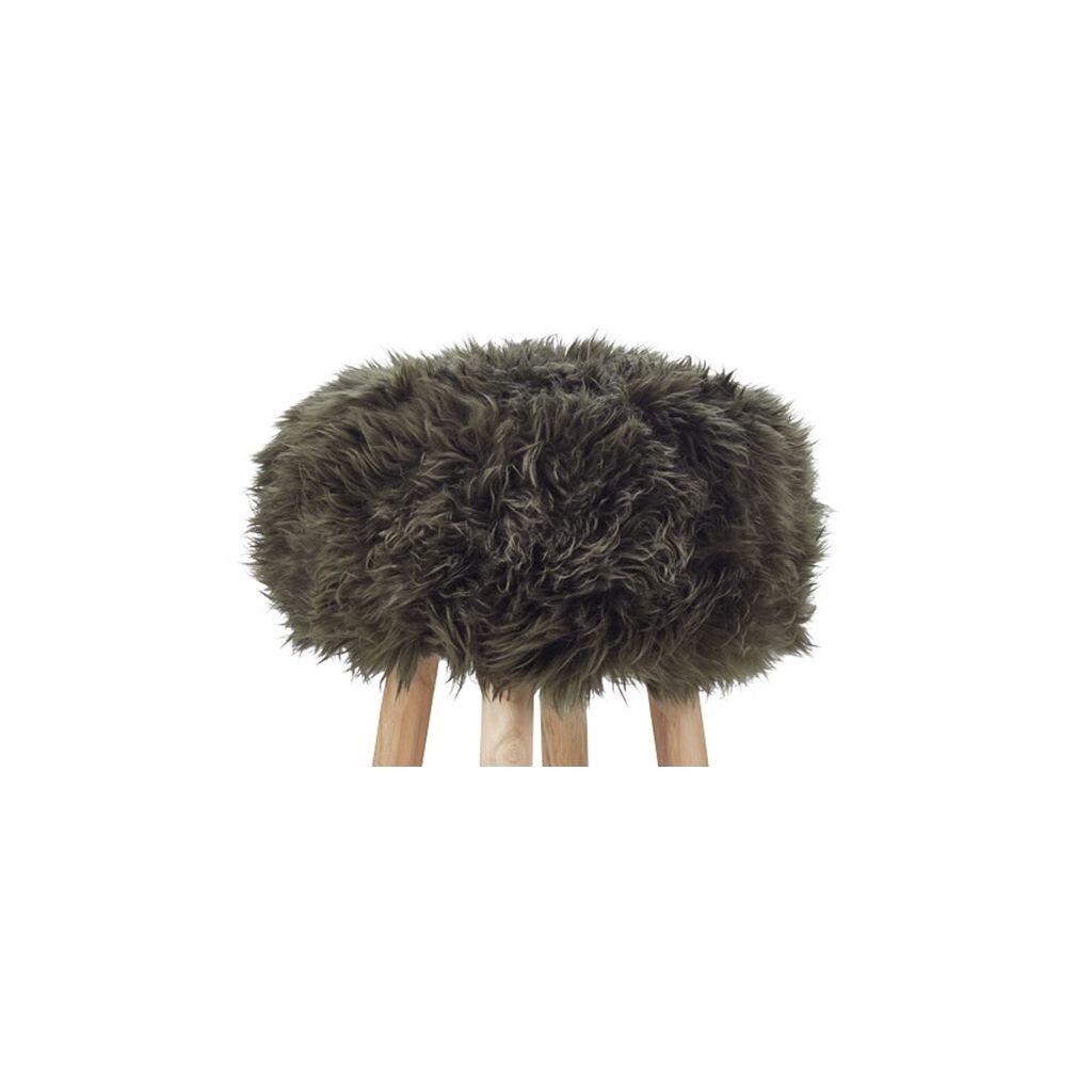 Sheepskin Stool Cover Hedge Green