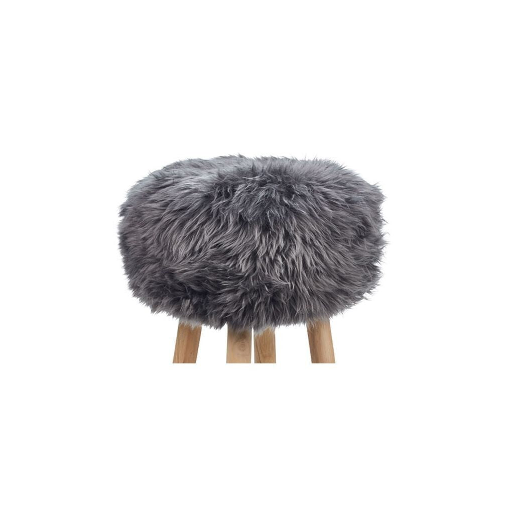 Sheepskin Stool Cover Steel