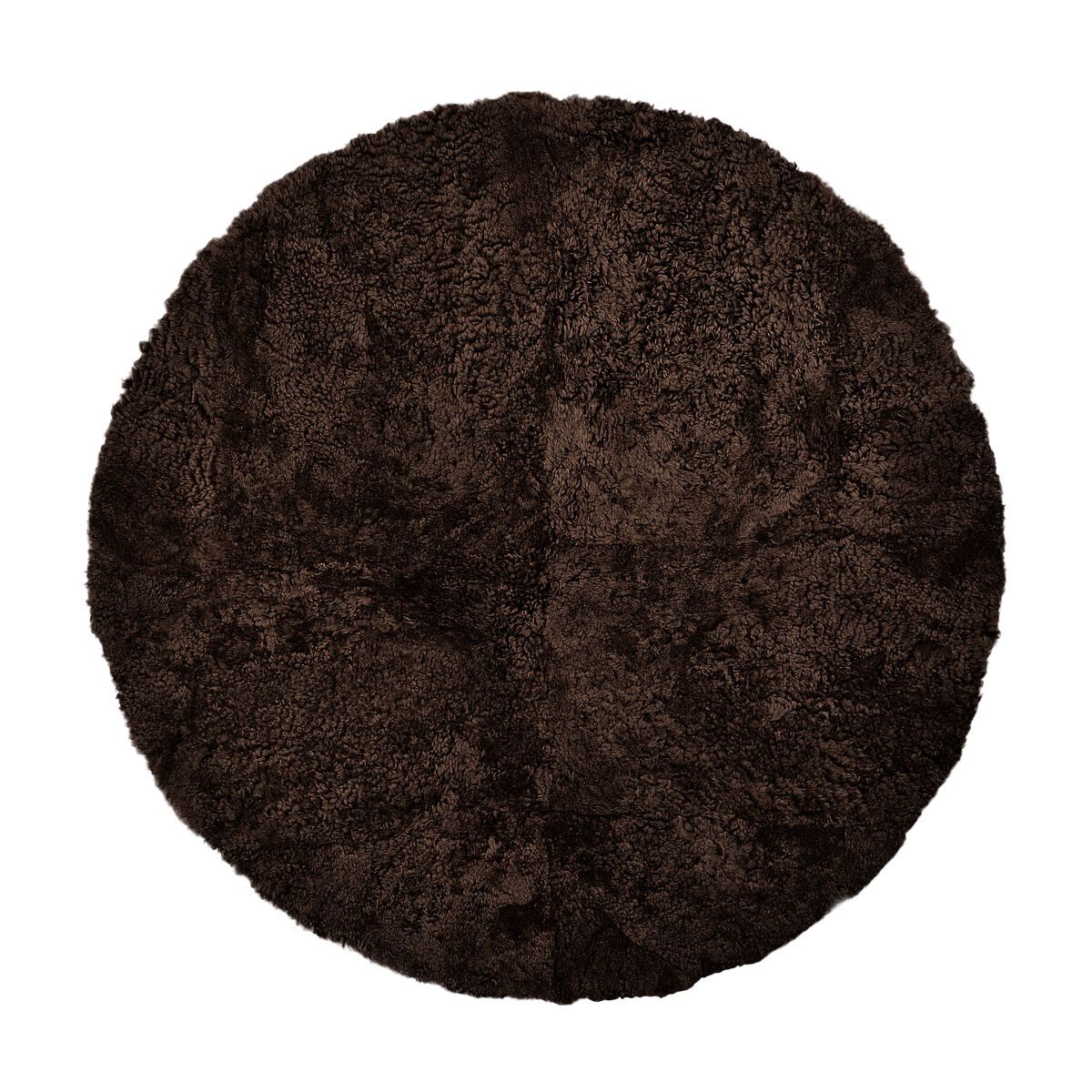 Short Wool Curly Sheepskin Design Rug | D71 in Cappuccino