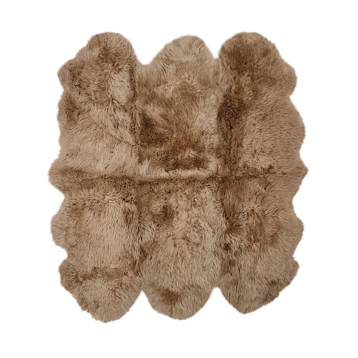 New Zealand Sheepskin | Long Wool | Rug 71x64 in Taupe