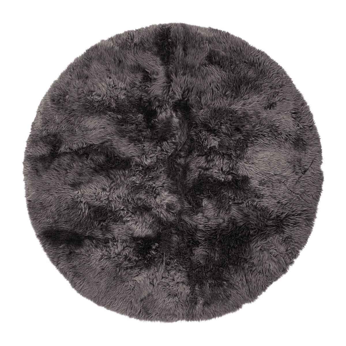 Long Wool Sheepskin Design Rug | D55 in Steel