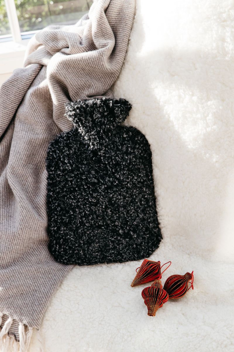 Sheepskin Hot Water Bottle Anthracite