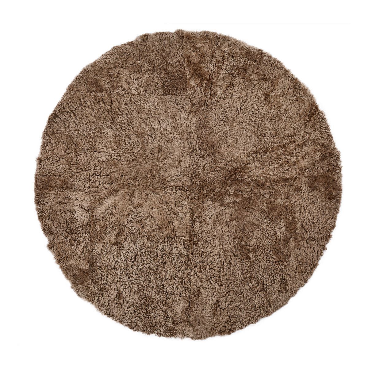 Short Wool Curly Sheepskin Design Rug | D71 in Taupe
