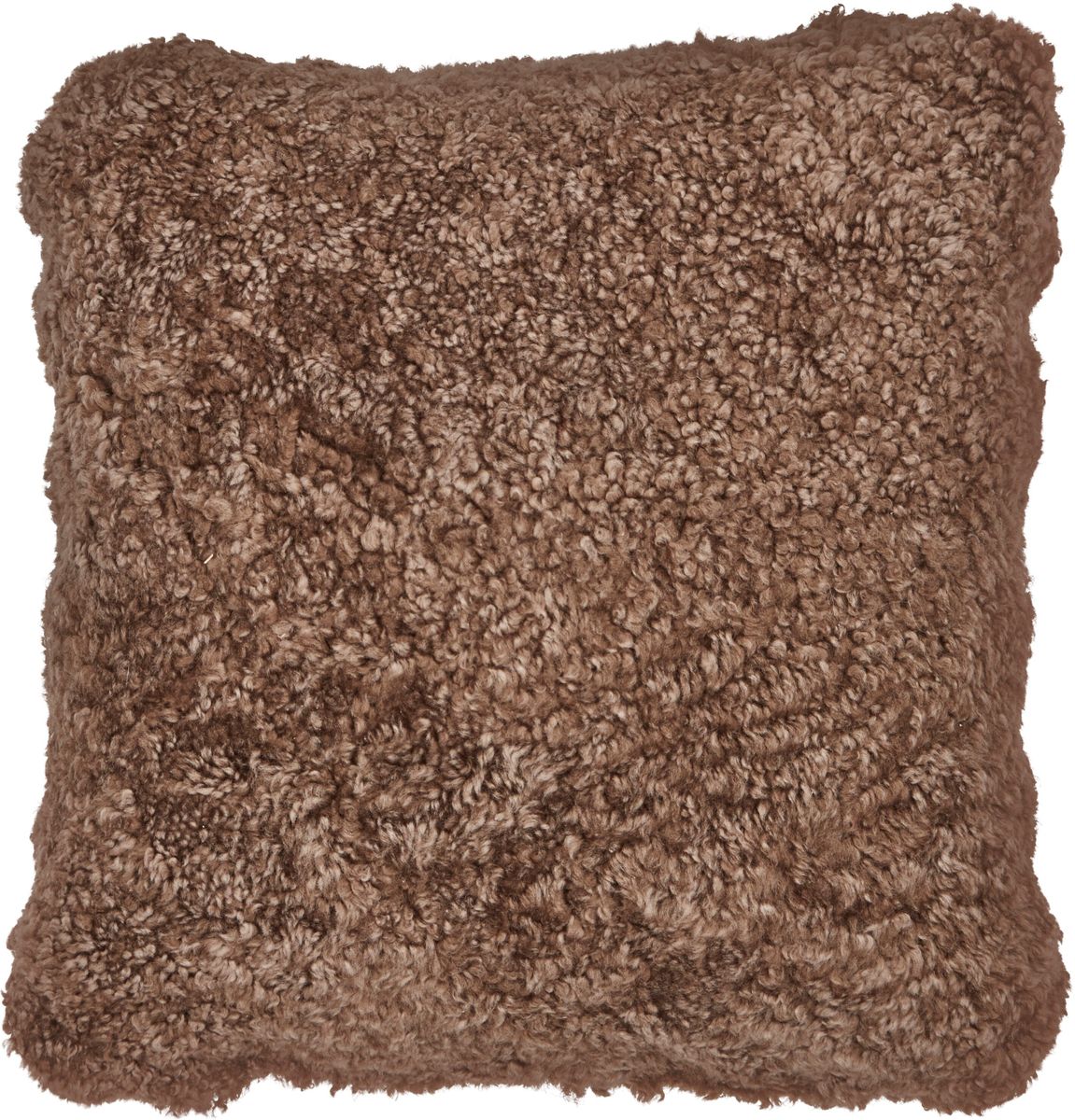 Short-Wool Sheepskin Cushion | Doublesided | 16x16 in Taupe