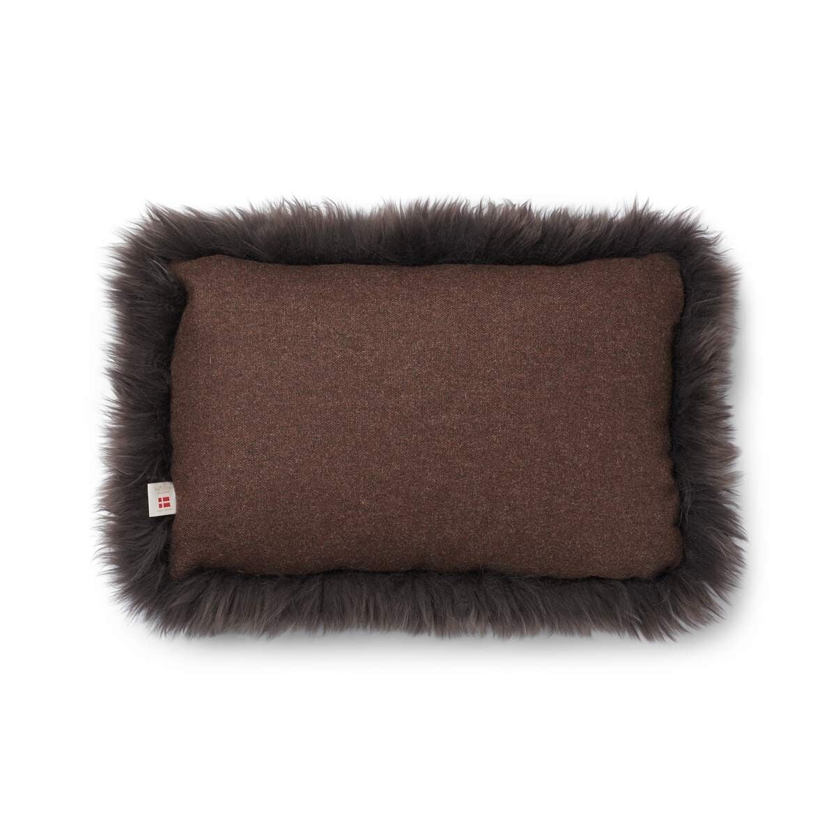 Long-Wool Sheepskin Cushion | 13x20 in Brown/Walnut
