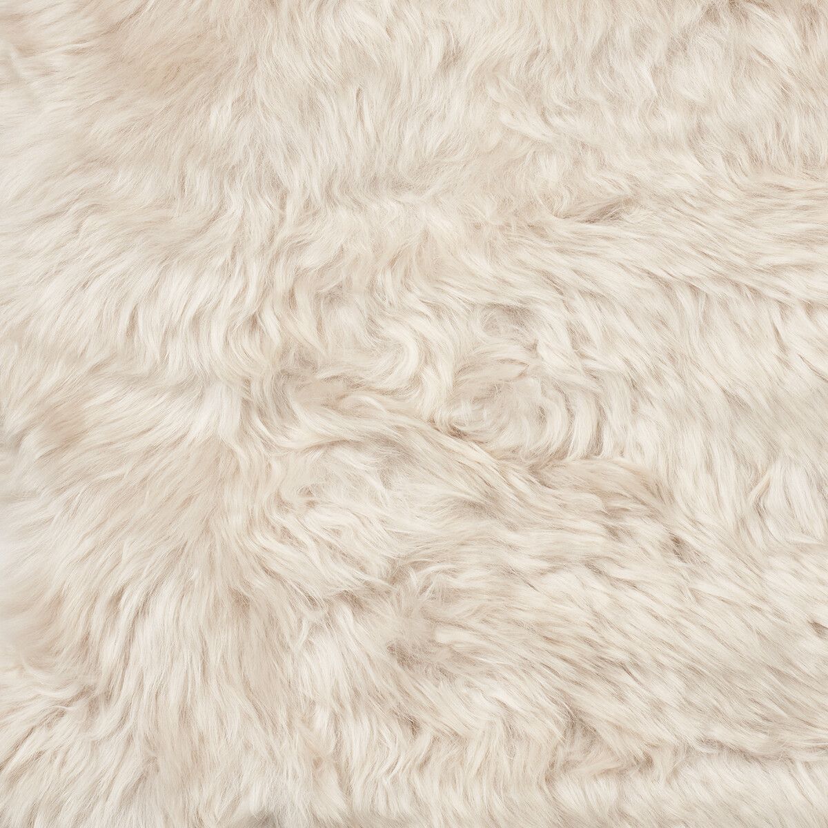 Long Wool Sheepskin Large Pouf | 39x20x13 in Linen