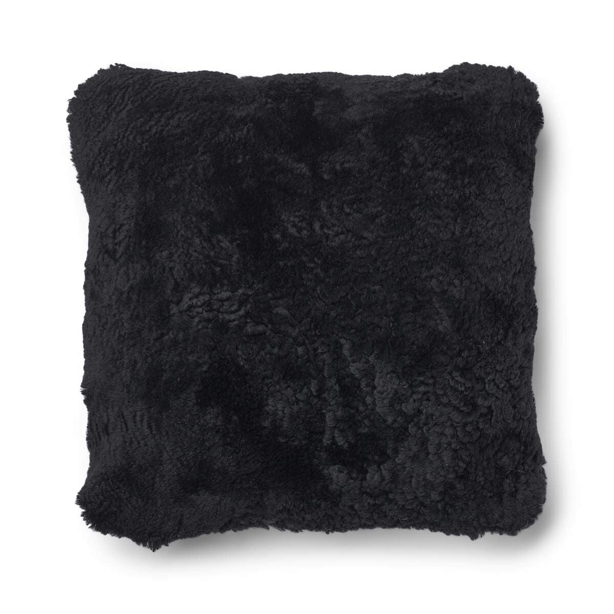 Short-Wool Sheepskin Cushion | 20x20 in | 13x20 in Charcoal/Black