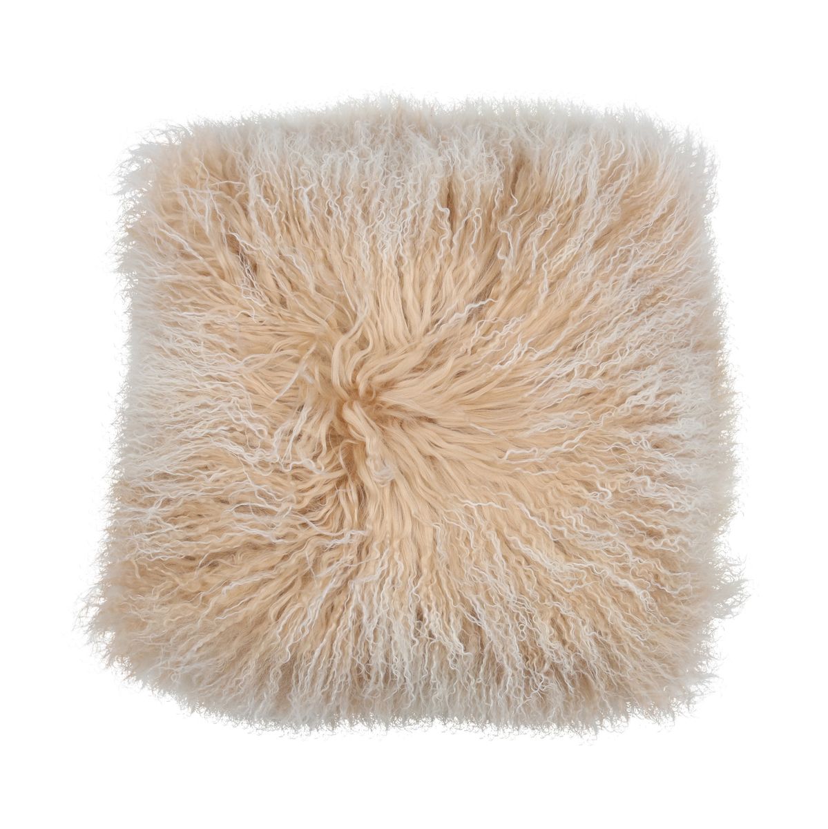 Curly Sheepskin Cushion | Doublesided | 16x16 in Arctic Sunrise