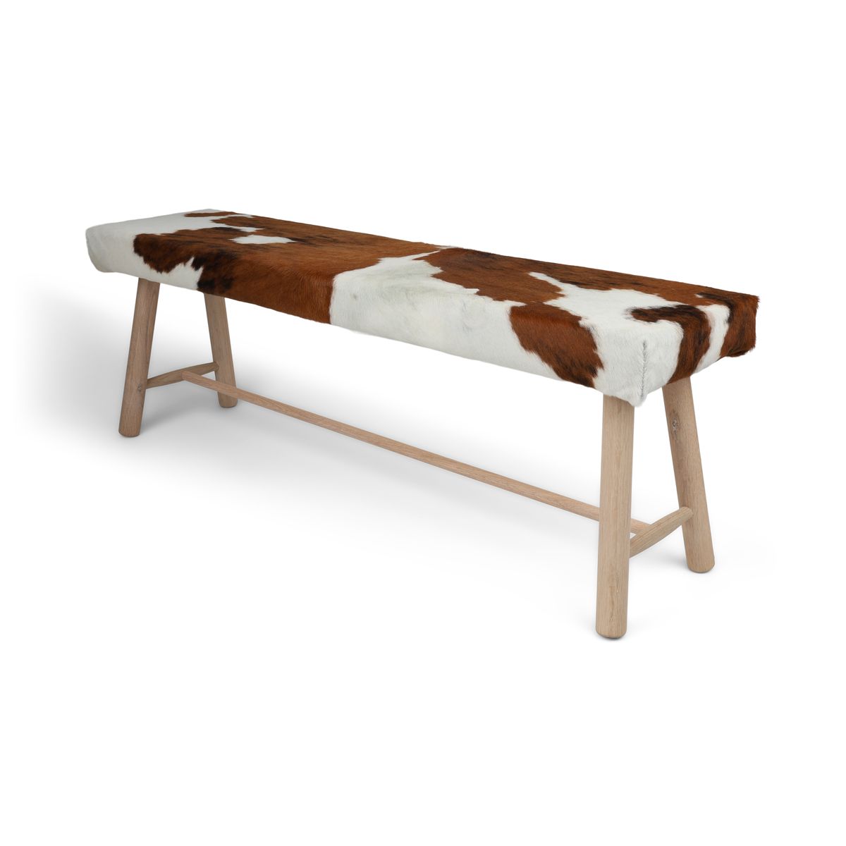 Cowhide Bench | Oak Legs
