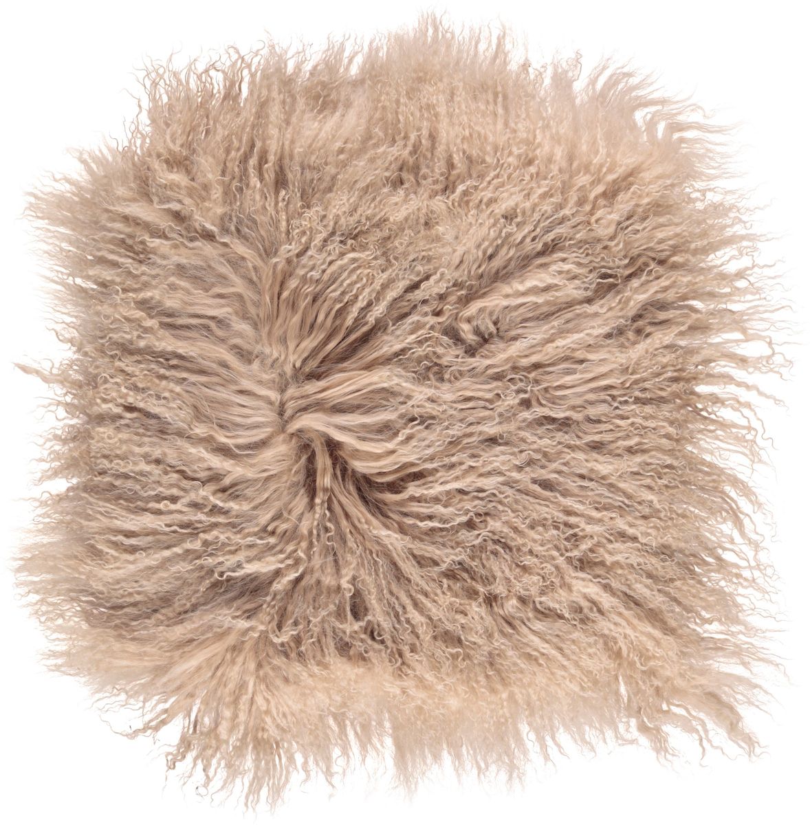 Curly Sheepskin Cushion | Doublesided | 22x22 in Warm Sand