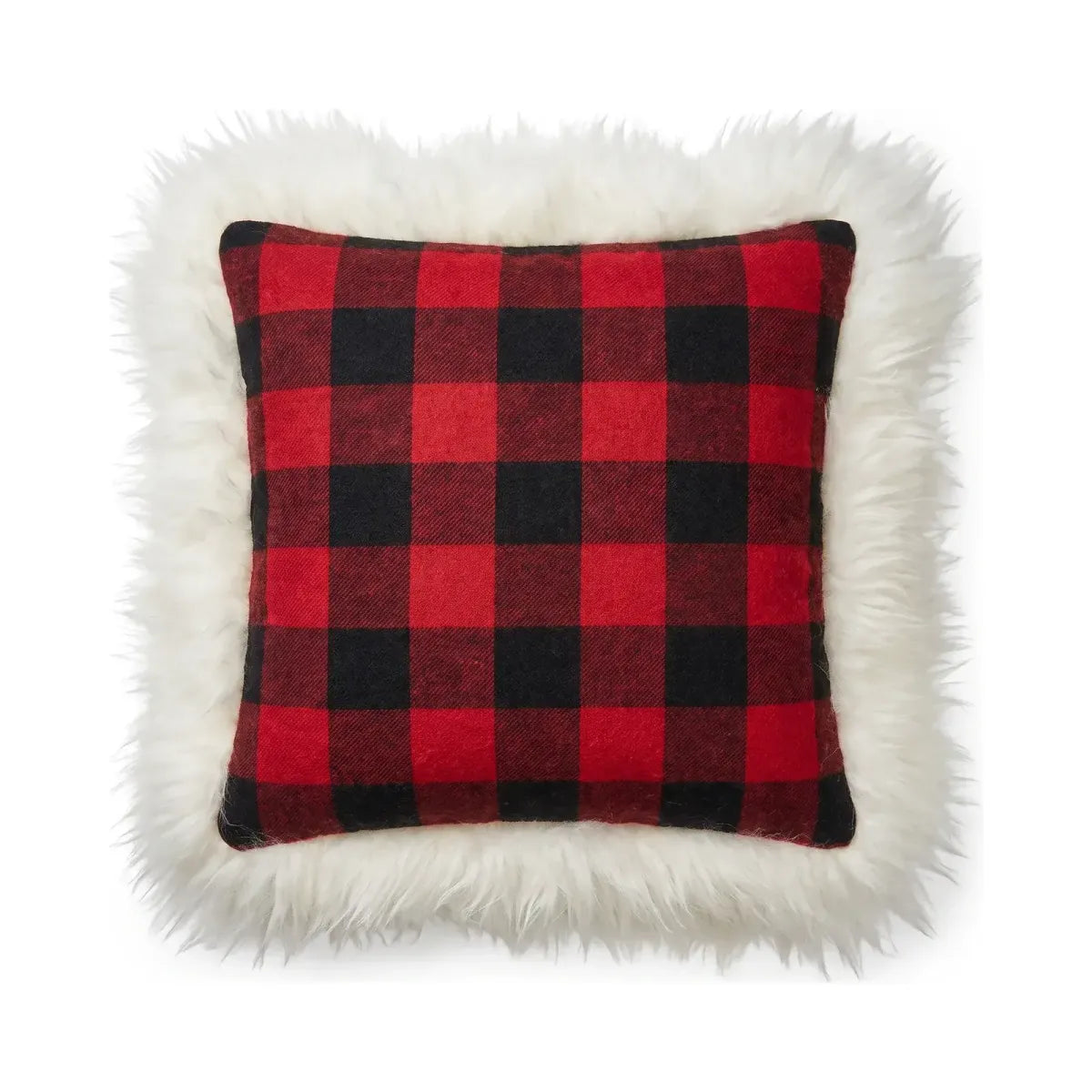 Sheepskin and Wool Cushion | Long Wool | 20x20 in