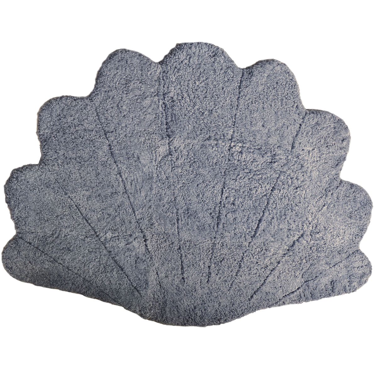 Short Wool Curly Sheepskin Shell Design Rug | 83x59 in Light Grey