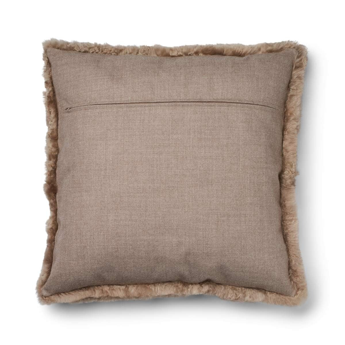 Alpaca Cushion | Long Wool Taupe