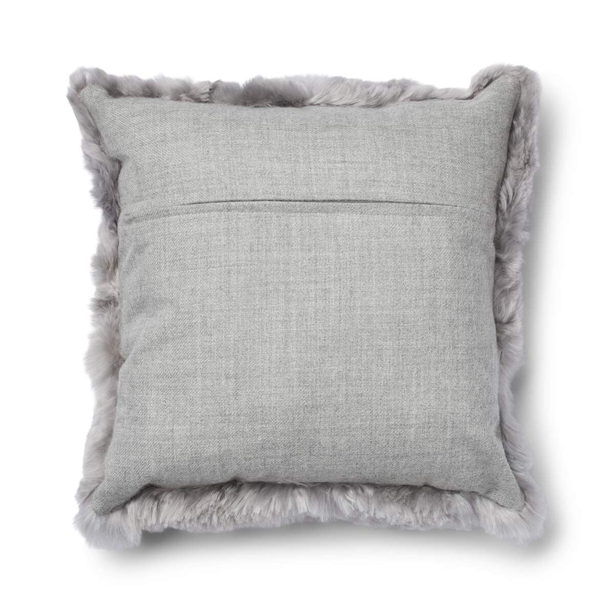 Alpaca Cushion | Long Wool Ash Grey