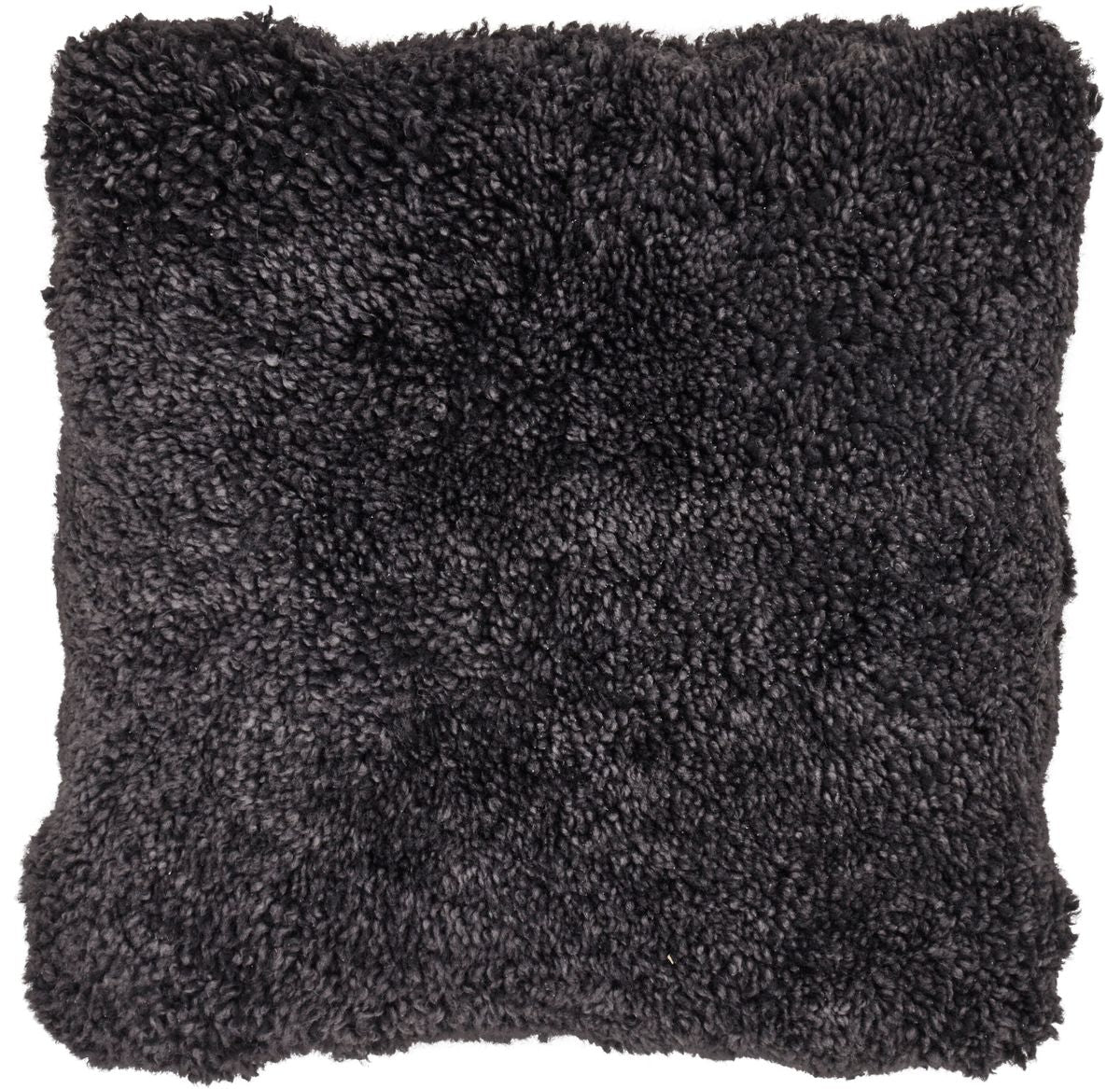 Short-Wool Sheepskin Cushion | Doublesided | 16x16 in Anthracite