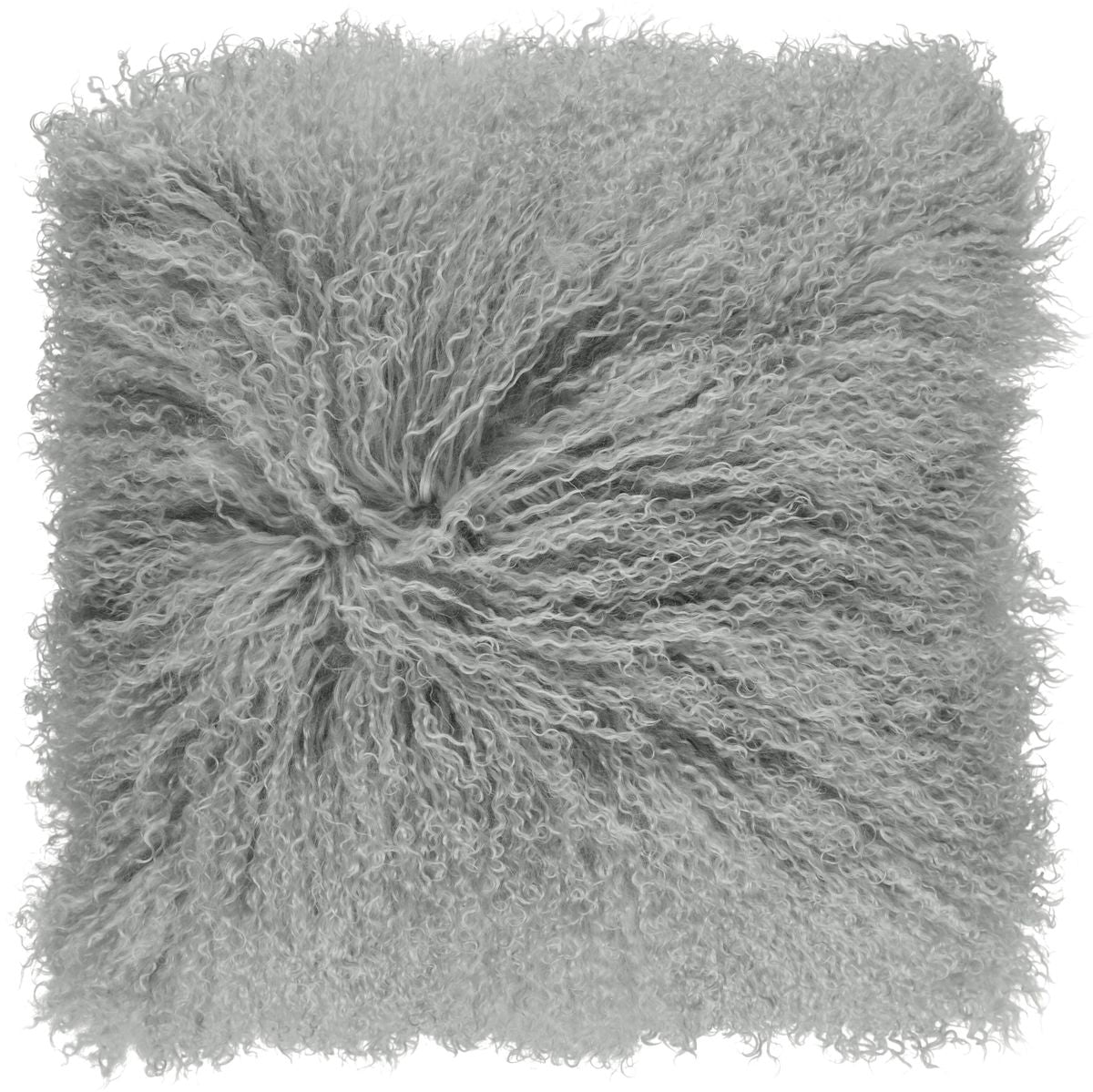 Curly Cushion | 16x16 in Light Grey