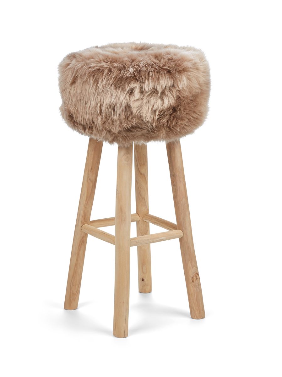 Sheepskin Stool Cover Taupe
