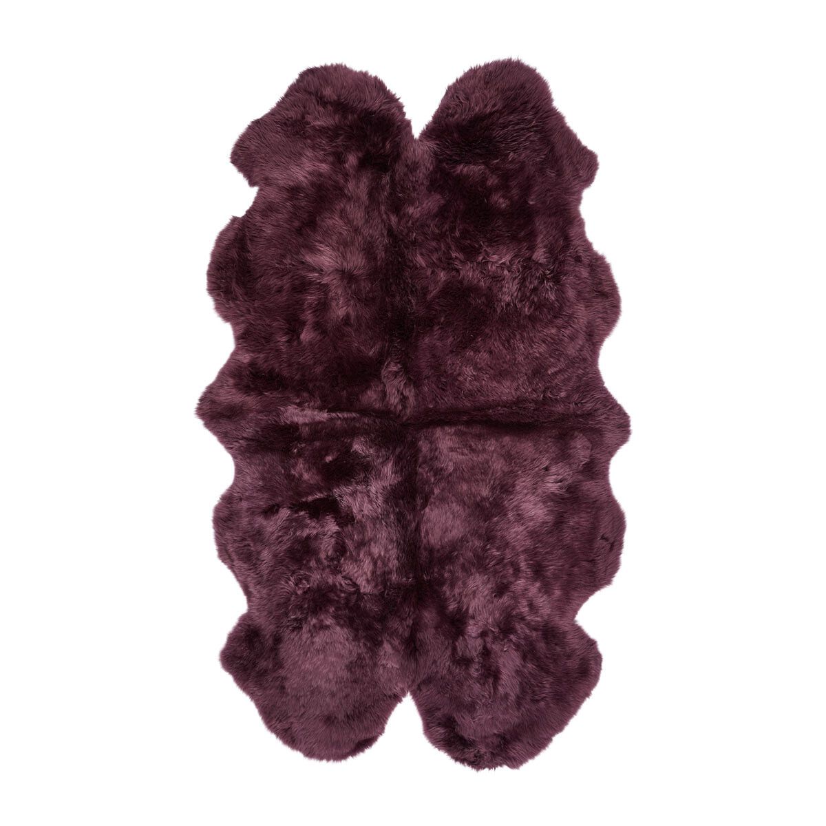 New Zealand Sheepskin | Long Wool | Rug 71x43 in Aubergine
