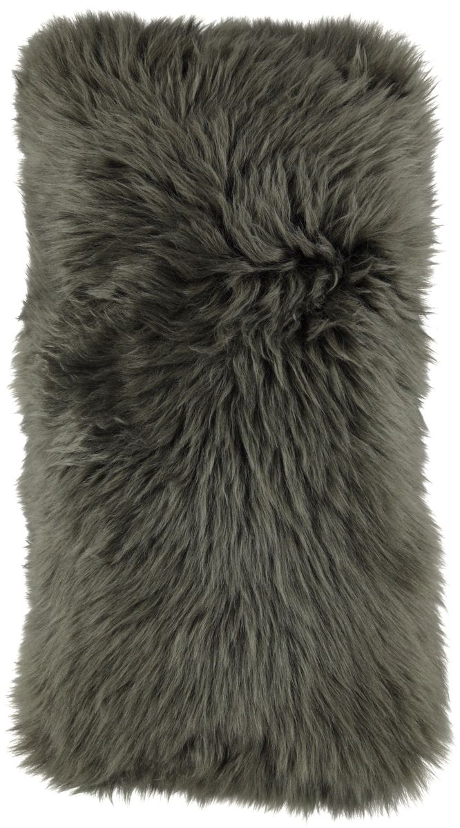Long-Wool Sheepskin Cushion | 11x22 in Hedge Green