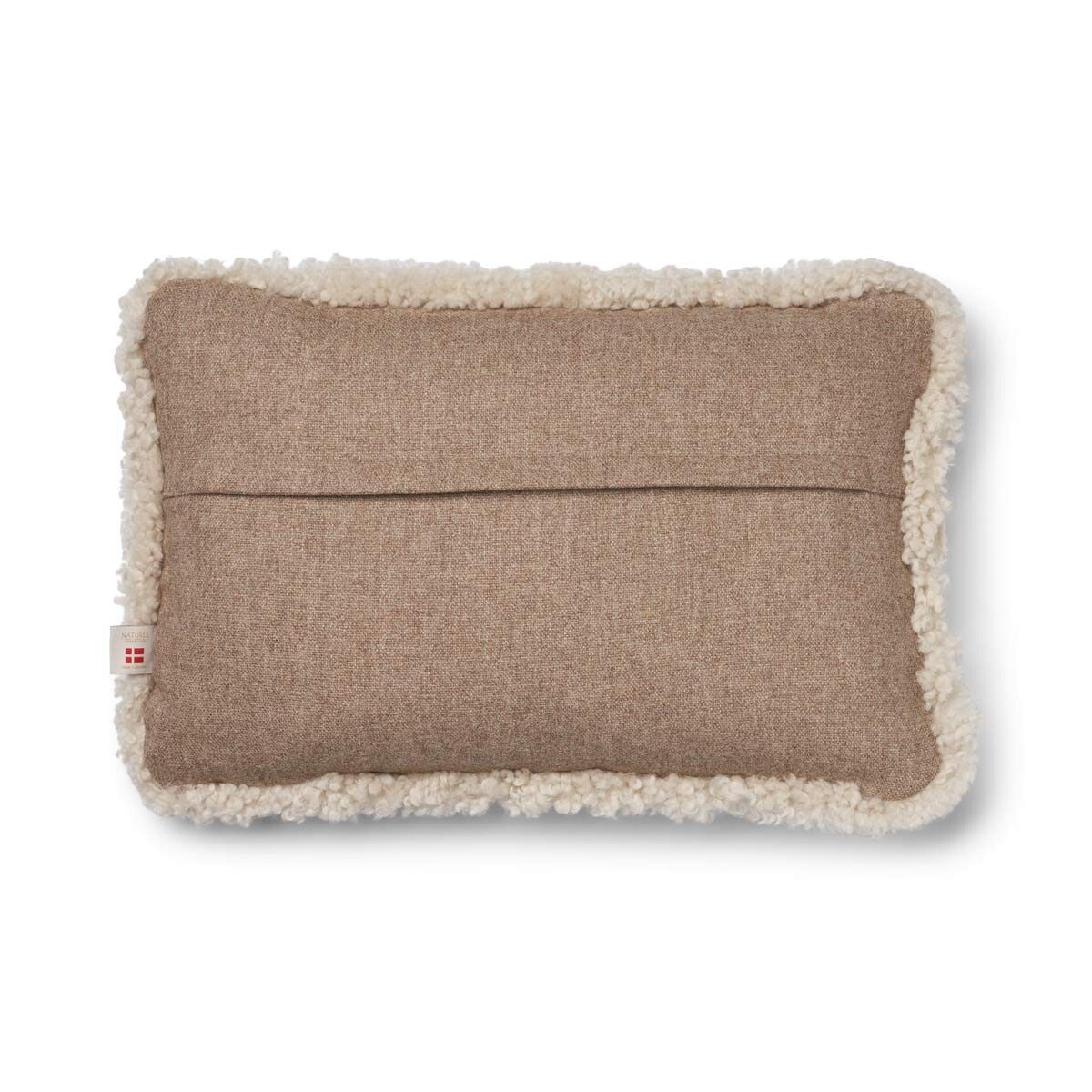 Short-Wool Sheepskin Cushion | SW trim | 13x20 in Beige/Pearl