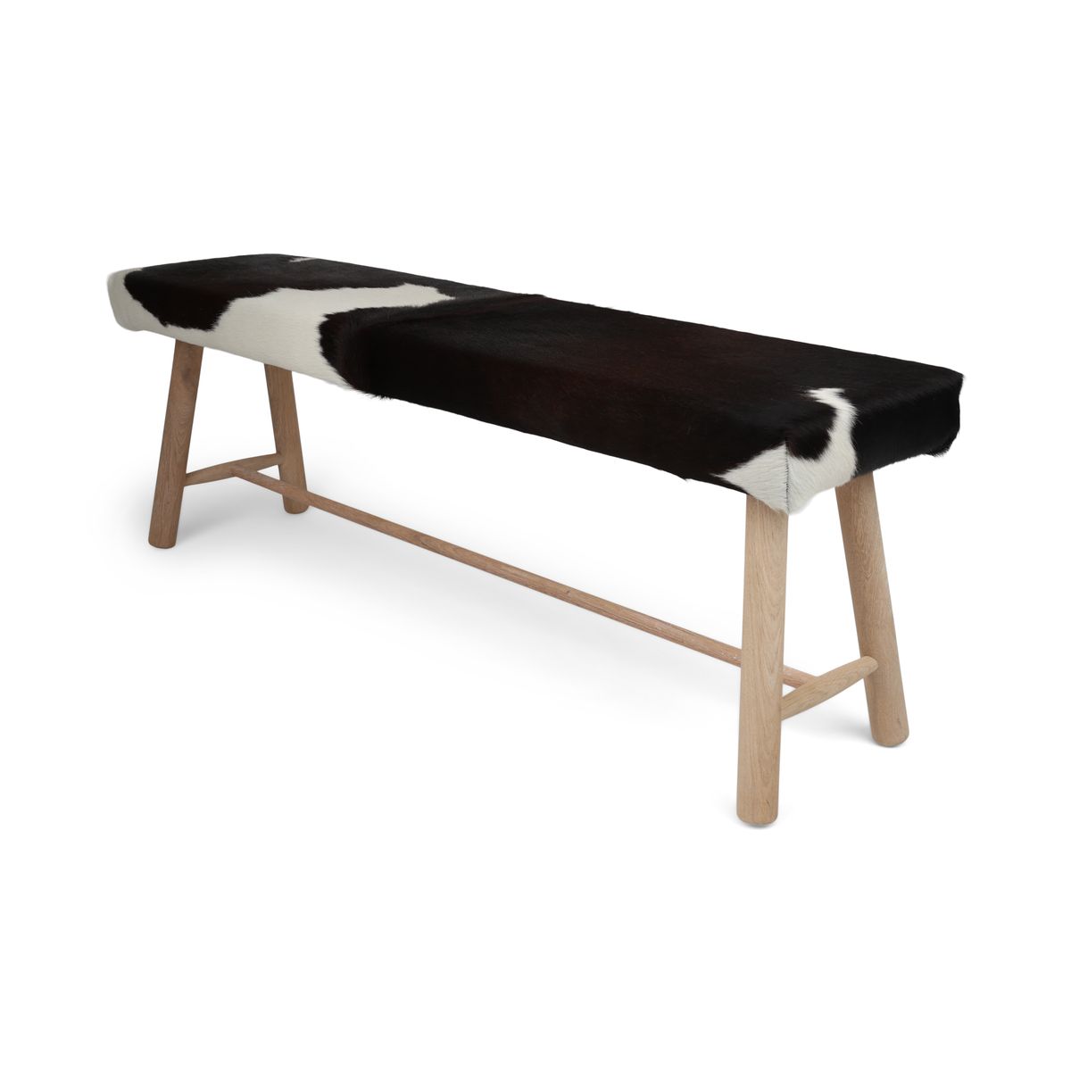 Cowhide Bench | Oak Legs