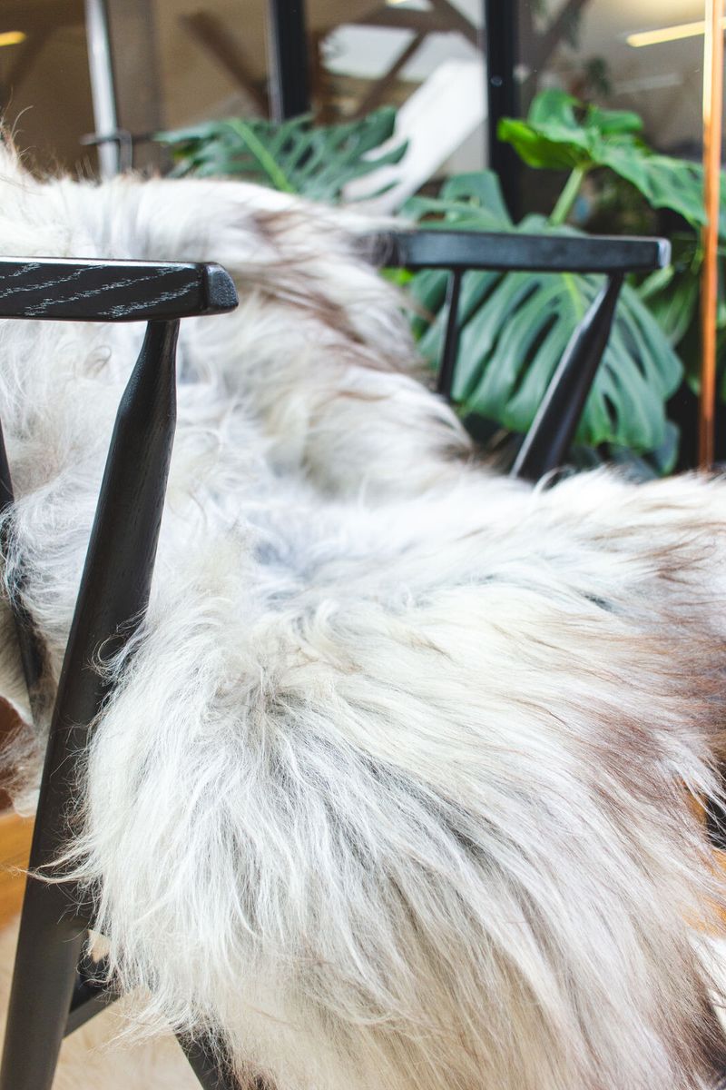 Icelandic Sheepskin | Long Wool | 35 in Natural Grey