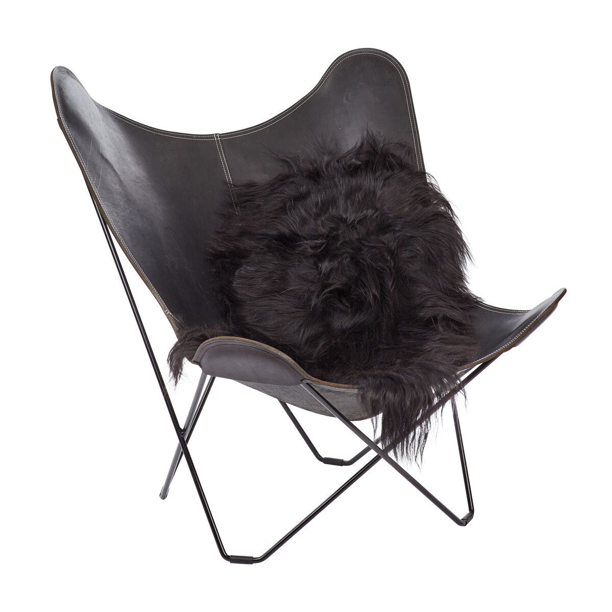 Icelandic Sheepskin | Long Wool | 35 in Blacky