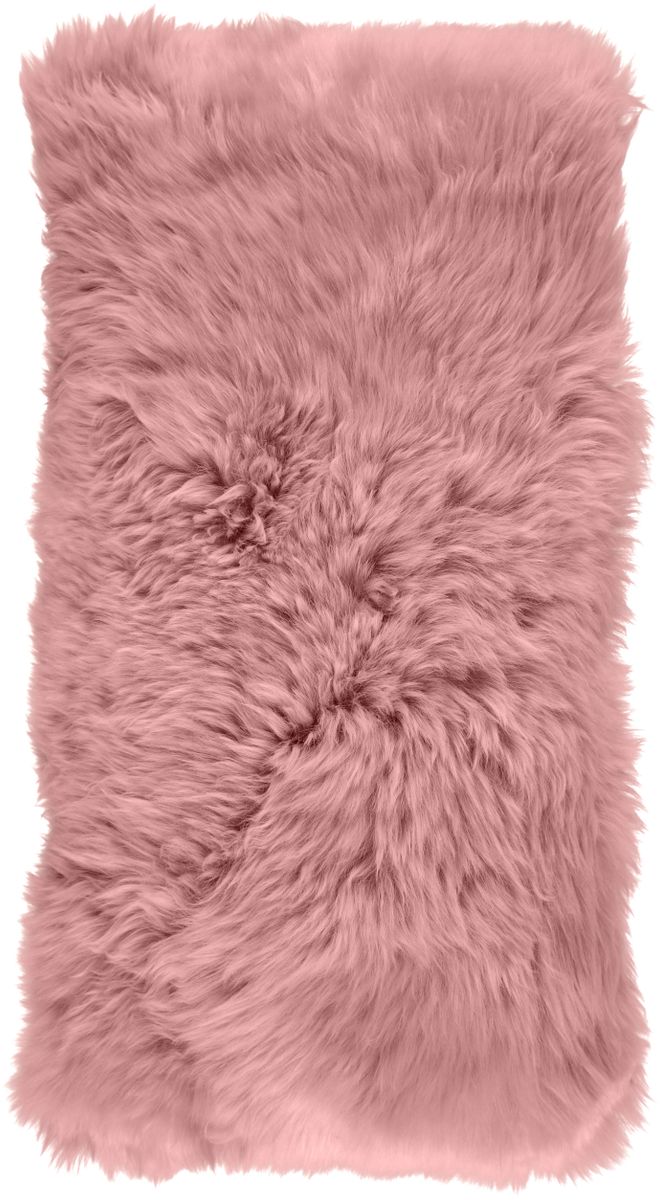 Long-Wool Sheepskin Cushion | 11x22 in Rosa