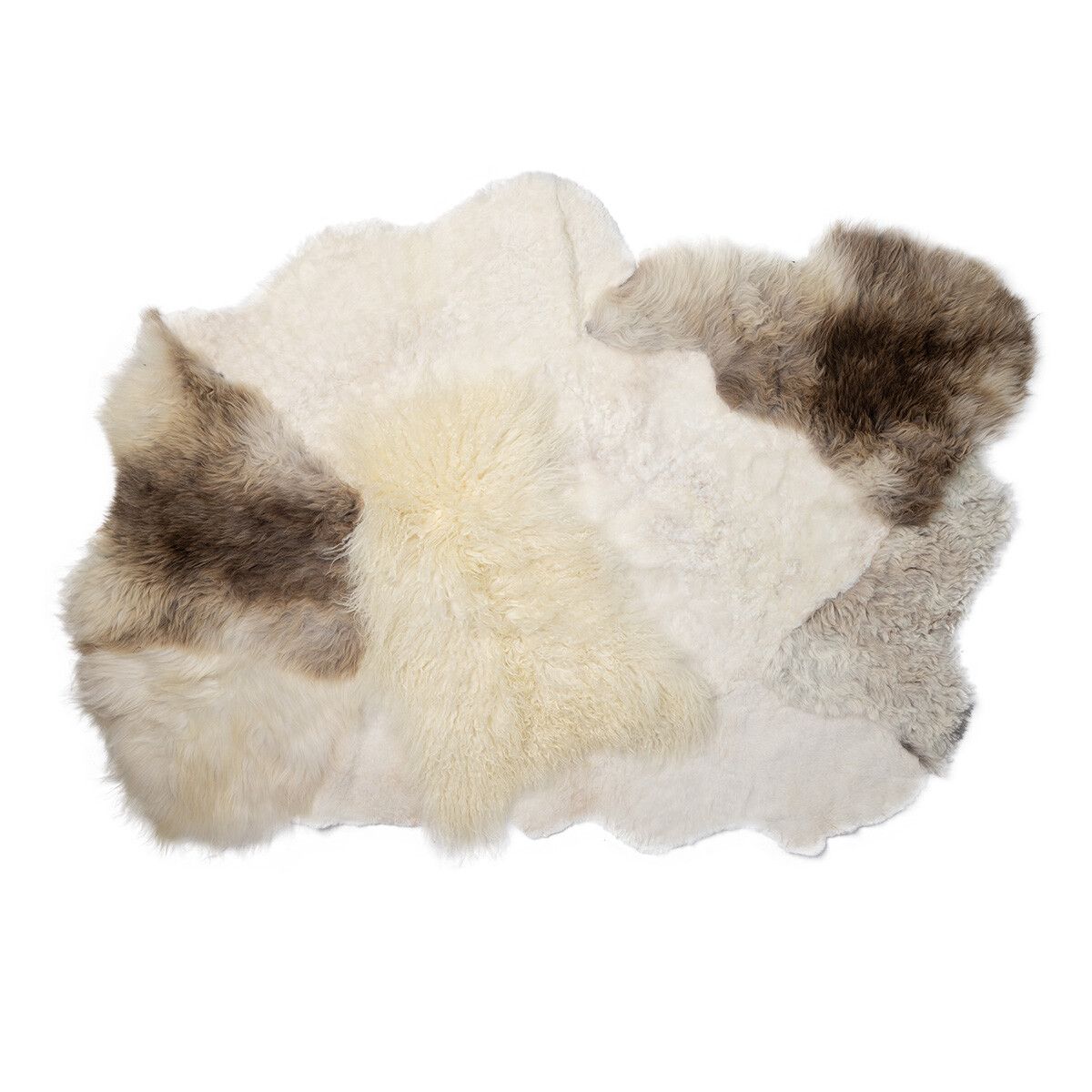 Long Wool / Short Wool Icelandic Sheepskin Design Rug Natural Beige/Mix