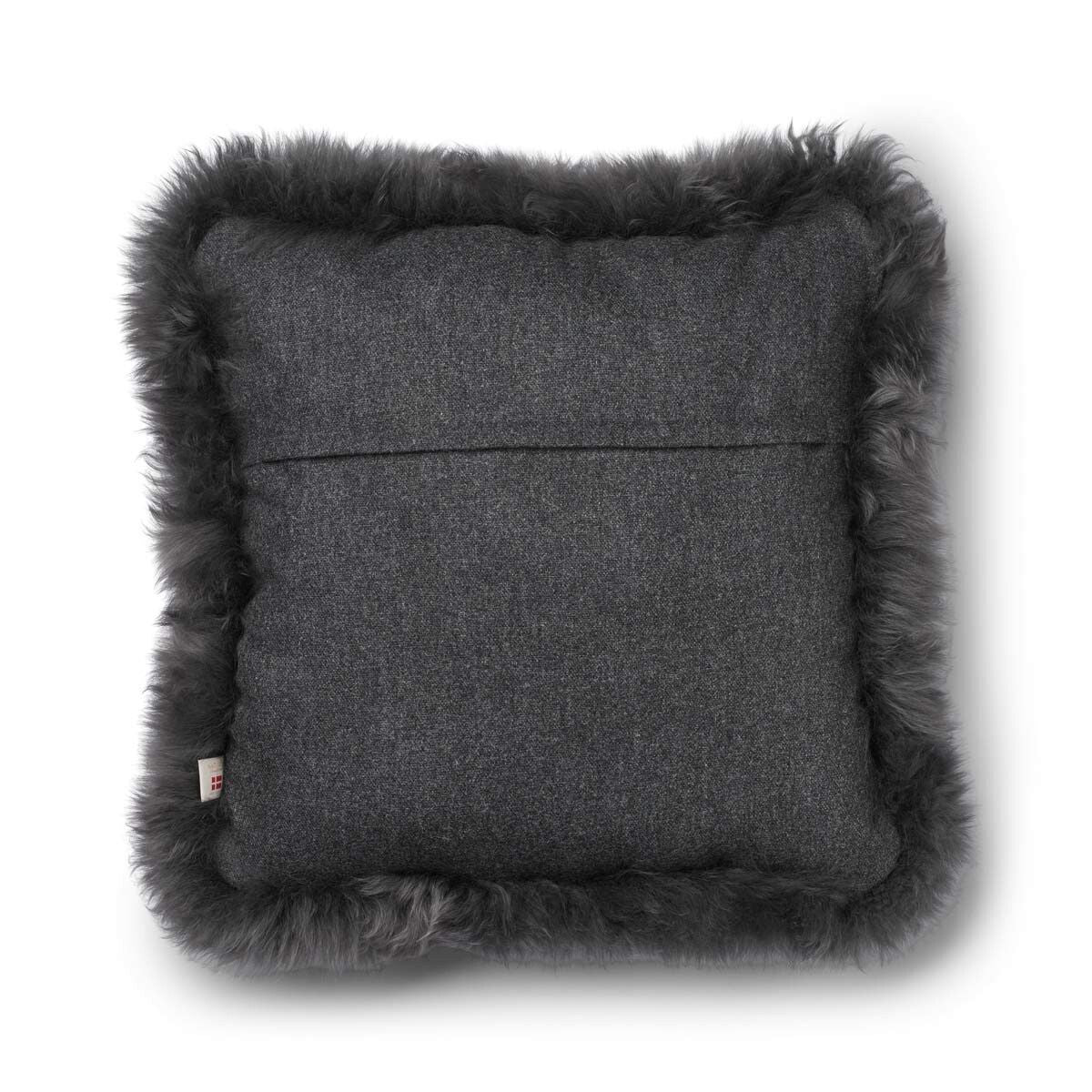 Wool Cushion | LW trim | 20x20 in | 13x20 in Rock/Steel
