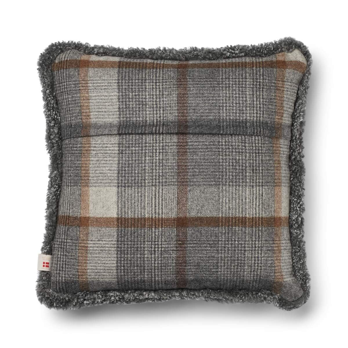 Wool Cushion | Doublesided | SW trim | 20x20 in Glencheck-Grey/Light Grey