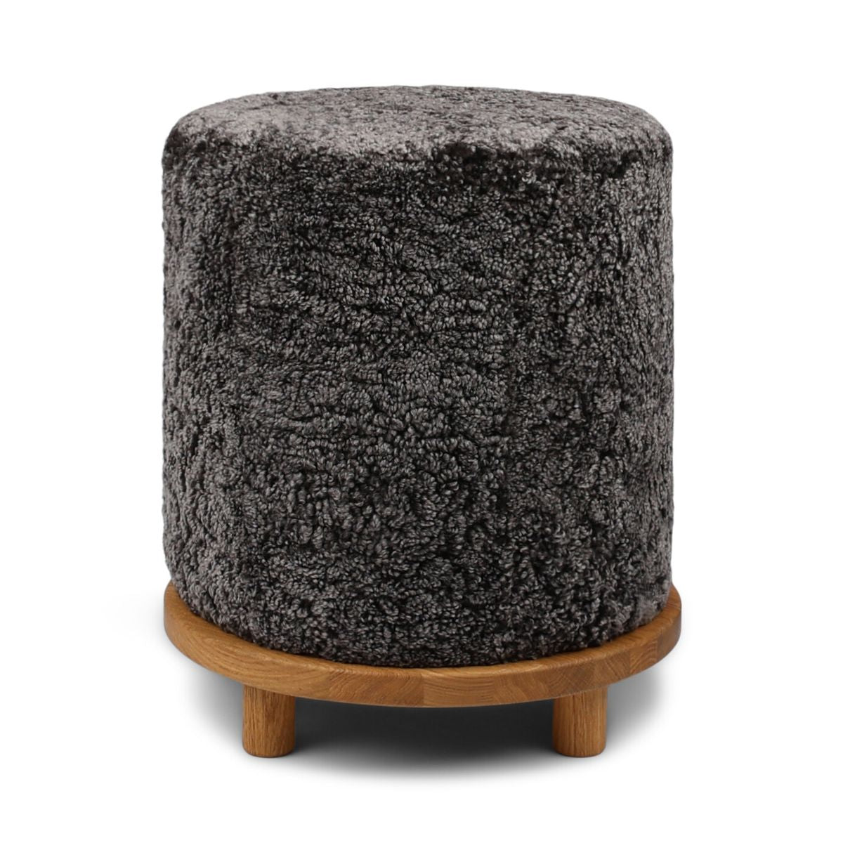 Simon Stool | Short Wool | D46xH52 cm Cappuccino