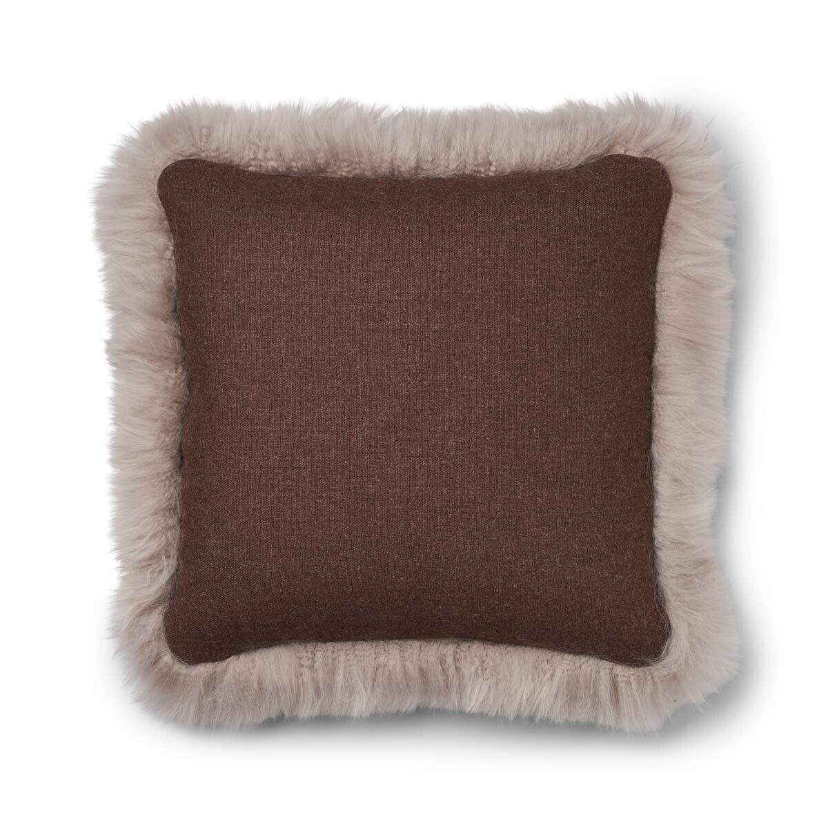 Wool Cushion | LW trim | 20x20 in | 13x20 in Brown/Dove