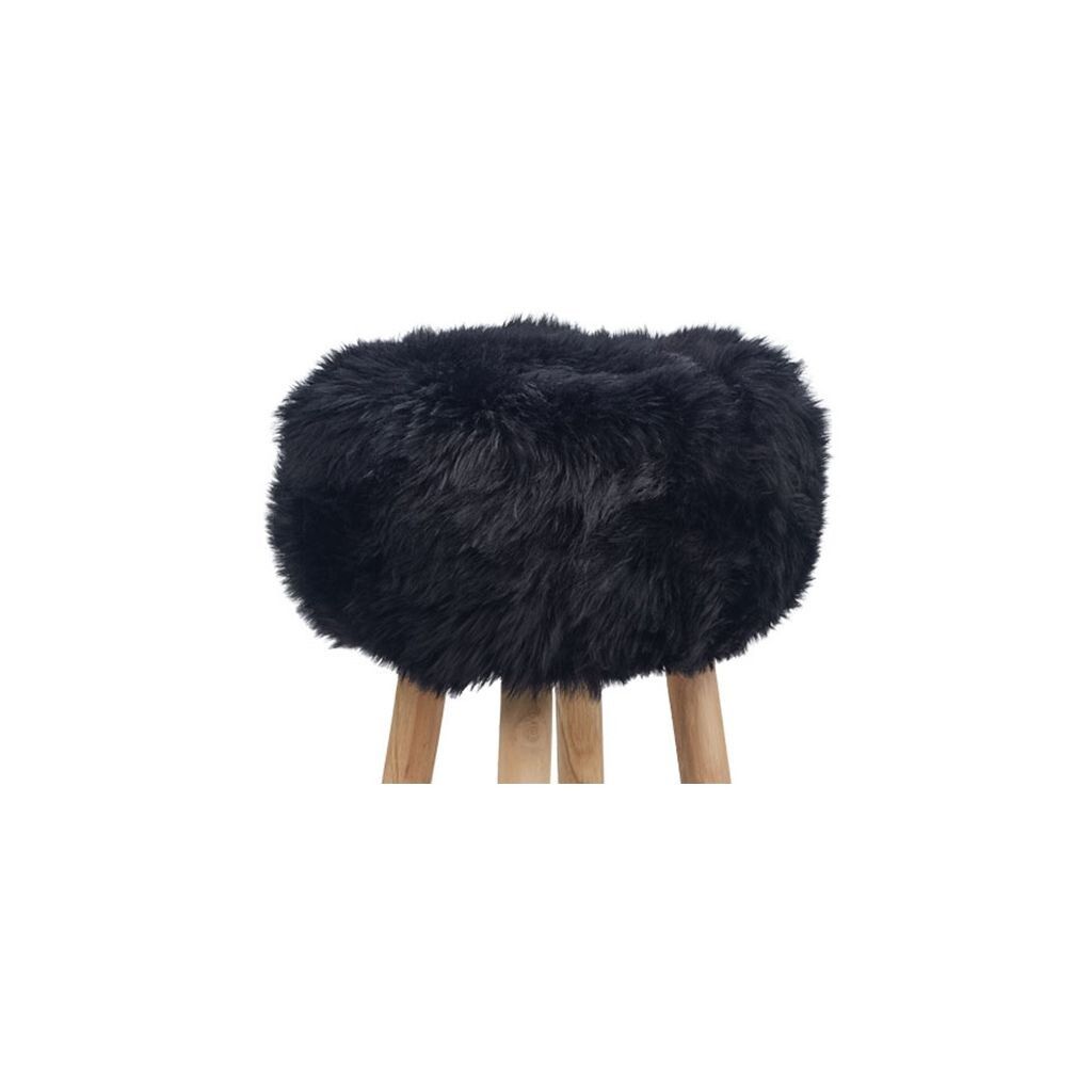 Sheepskin Stool Cover Black