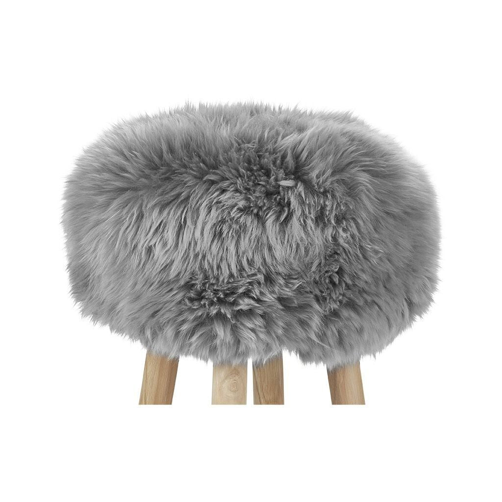 Sheepskin Stool Cover Light Grey