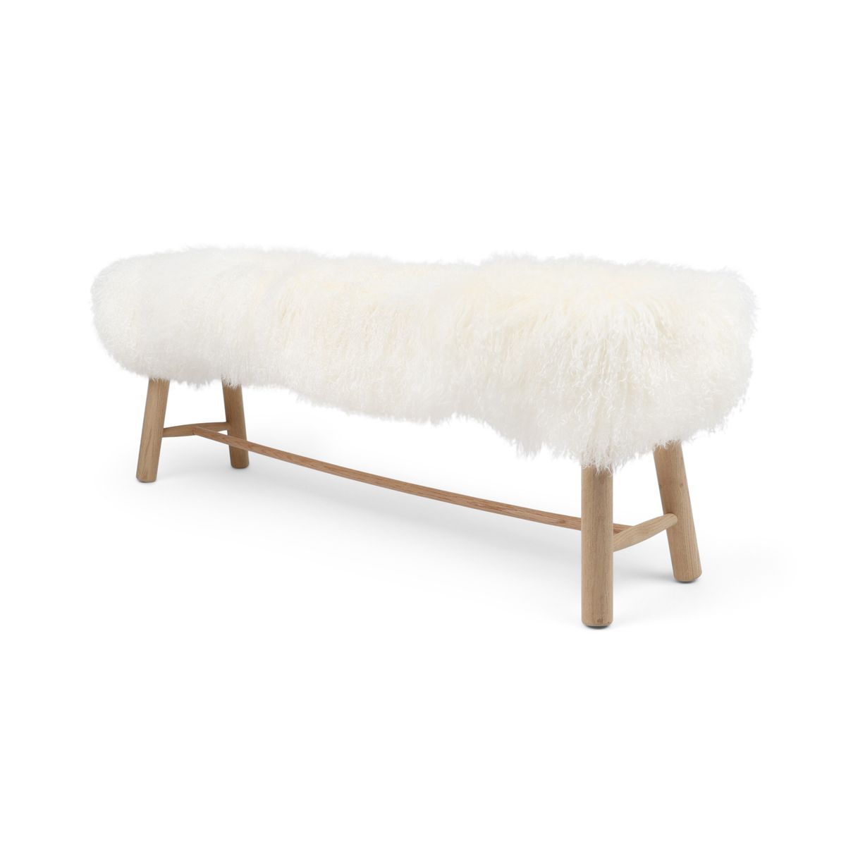 Bench with Tibetan Sheepskin | Oak Legs