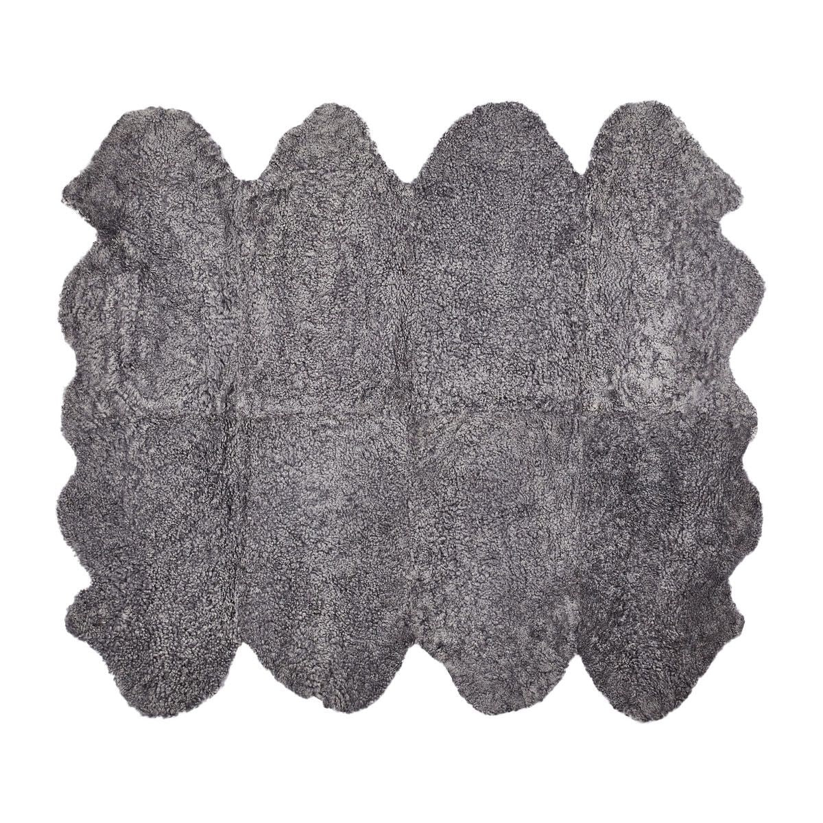 New Zealand Sheepskin | Short Curly Wool | Rug 71x84 in Light Grey Snow Top