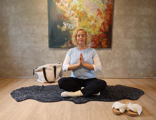 Meditate using a sheepskin