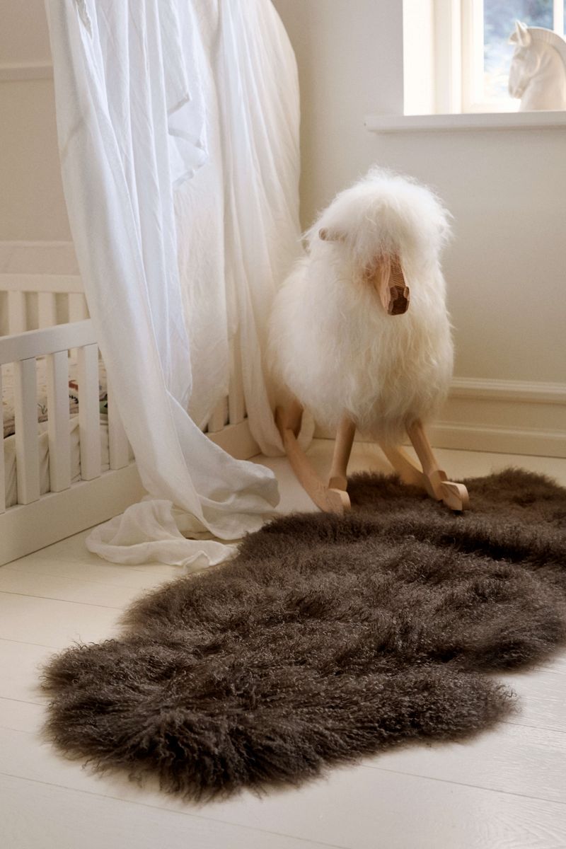 Double Mongolian Sheepskin | 59 x 22 in Taupe
