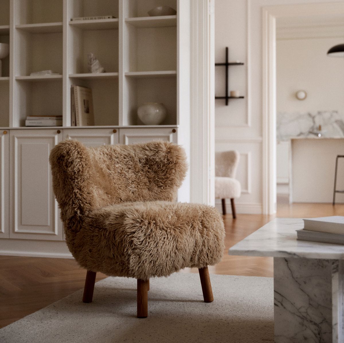 Emily Lounge Chair | Long Wool Honey