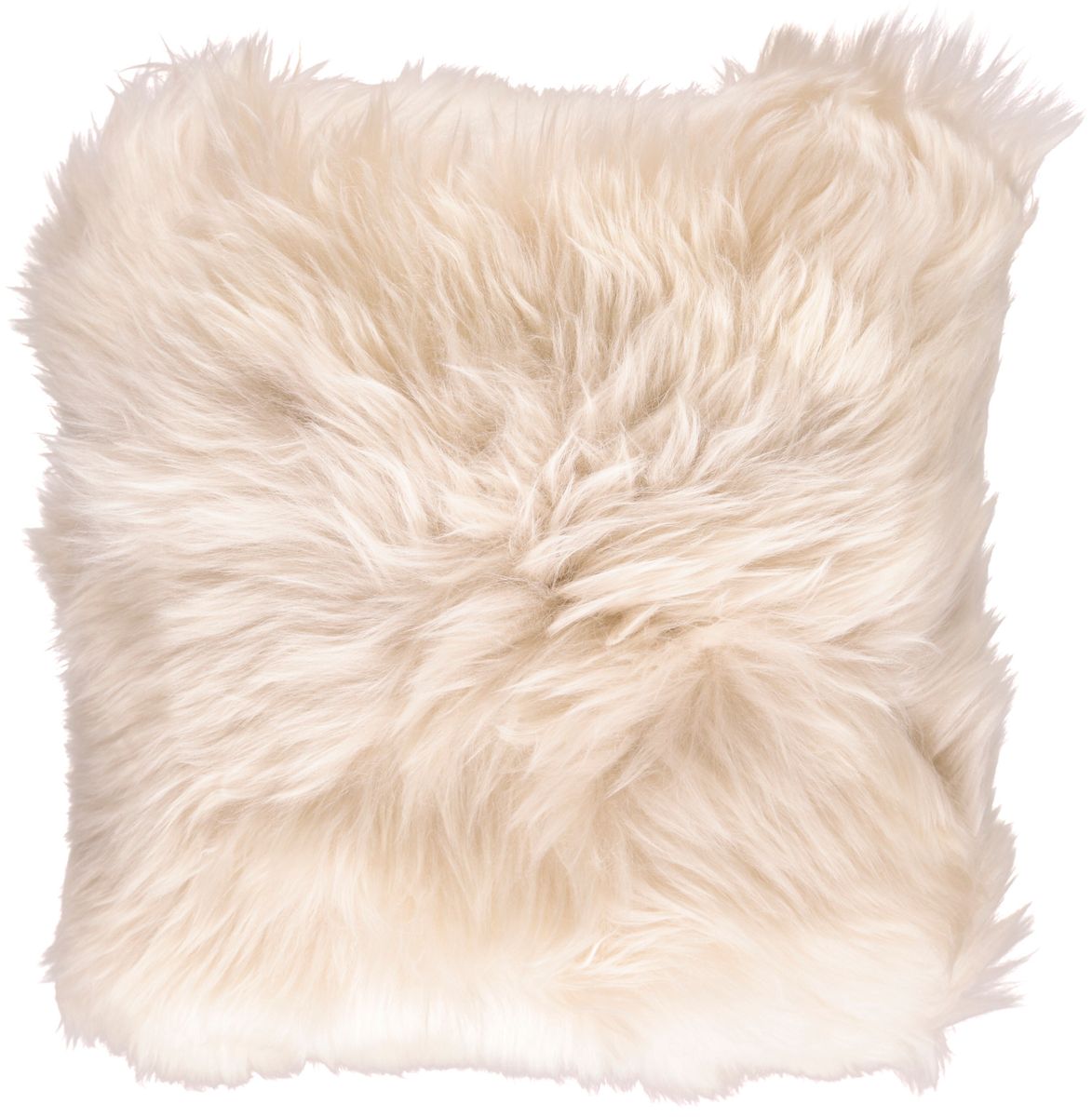 Long-Wool Sheepskin Cushion | 14x14 in Linen