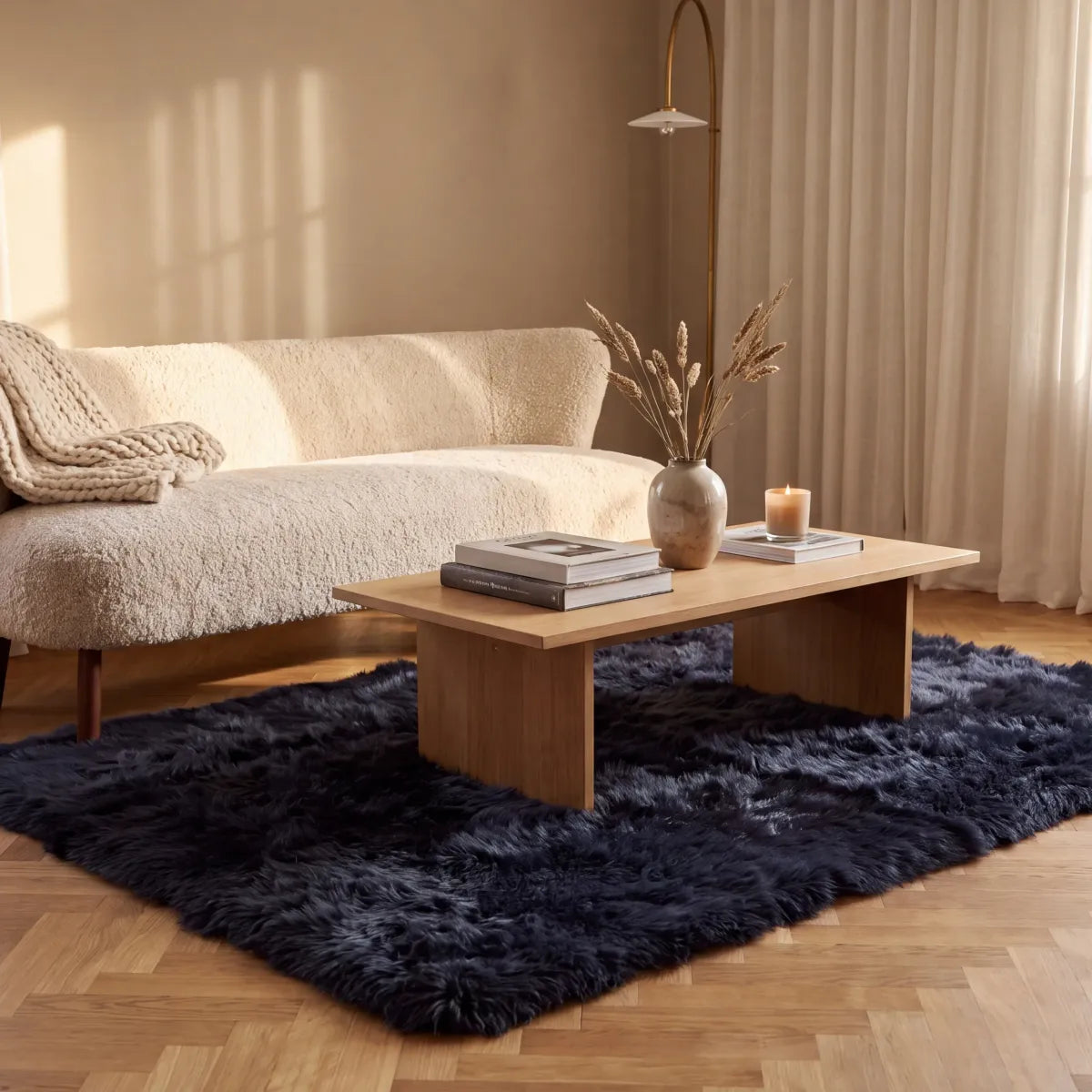 Long Wool Sheepskin Design Rug