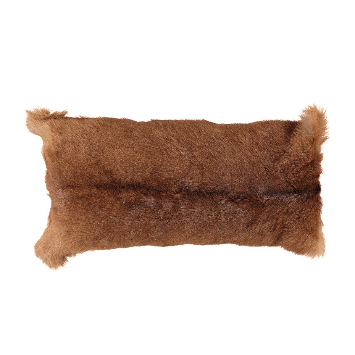 Goat Skin Cushion | 11x22 in Dark Brown