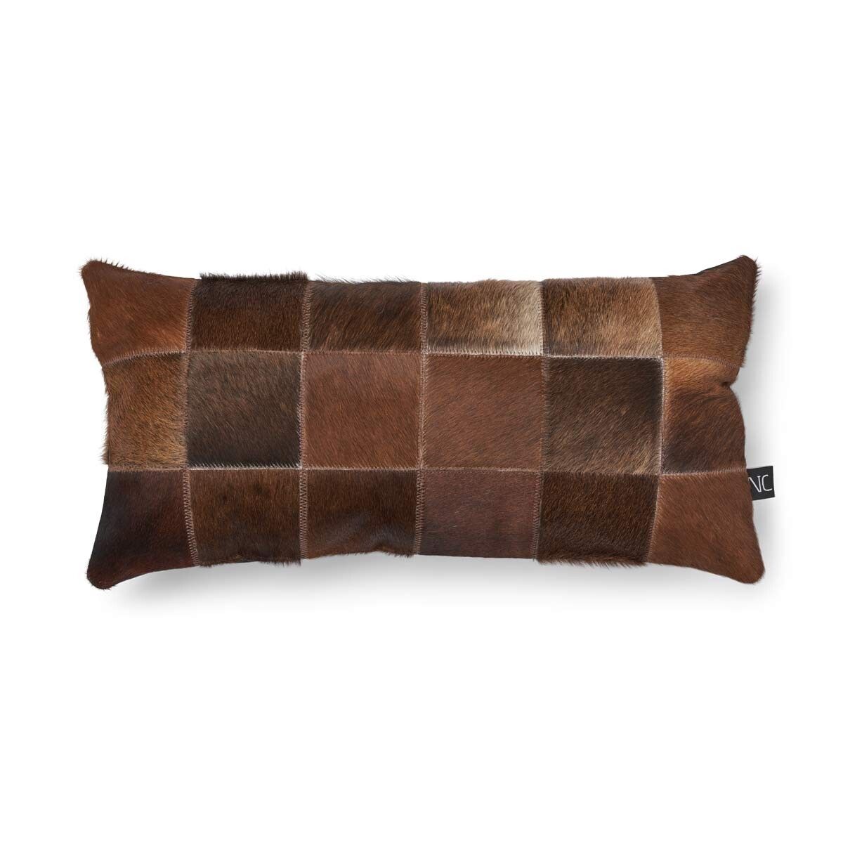 Cow Hide Cushion | 12x24 in Dark Brown