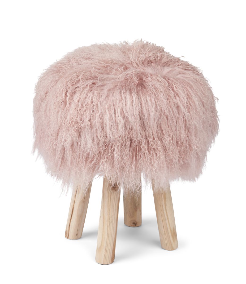 Long Wool Sheepskin Seat Cover Rosa